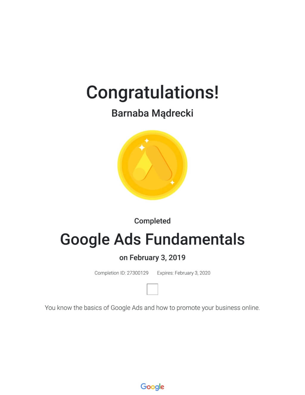 Barnaba Mądrecki: Google ads fundamentals