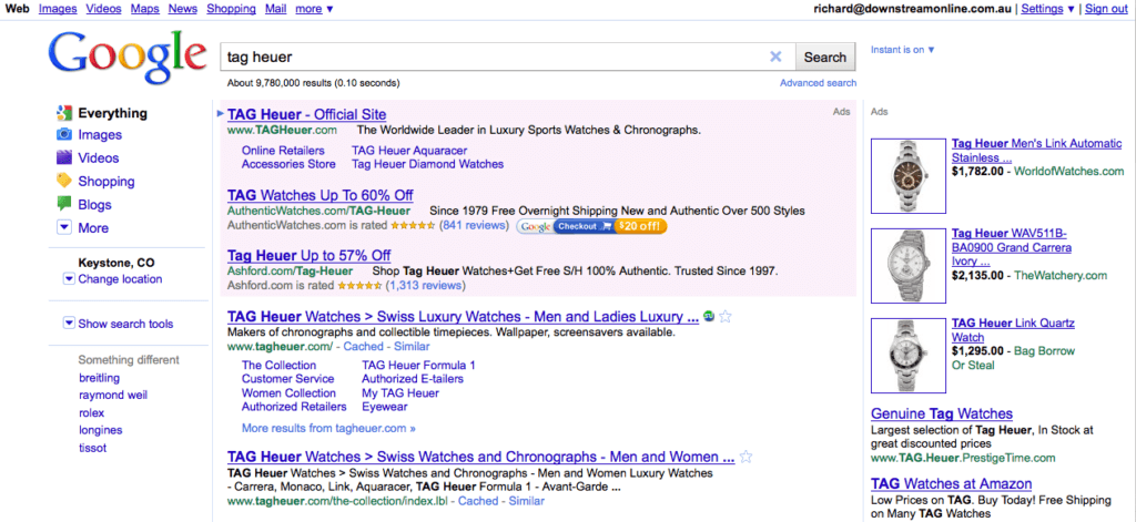 SERP Search Engine Result Page 2004